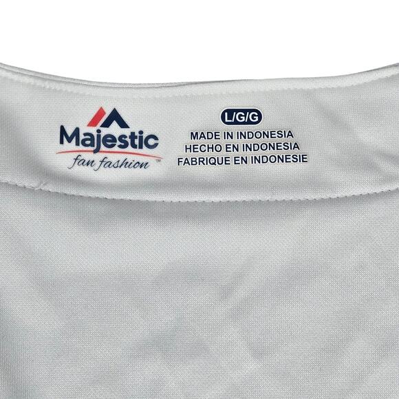 Majestic Chicago Cubs Fan Fashion Short Sleeve Button Down Sewn Jersey White L - Picture 3 of 10